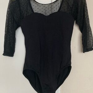 Black Lace Sleeve Leotard